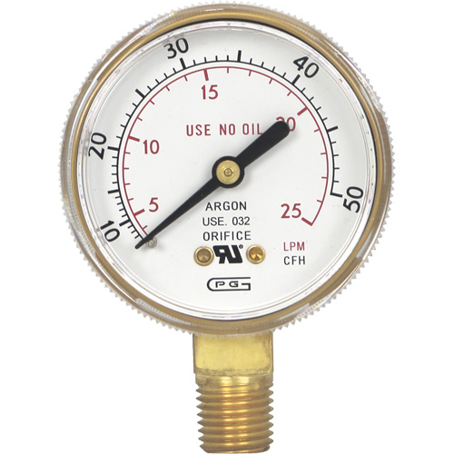 Pressure Gauges, 2" , 0-50 SCFH, Bottom Mount, Analogue Nuna Depot Inc.
