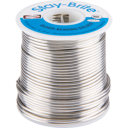 M&eacute;taux d'apport Stay-Brite, Sans plomb, 96 % d'&eacute;tain, 4 % d'argent, &acirc;me Plein, dia. 0,0625" Nuna Depot Inc.