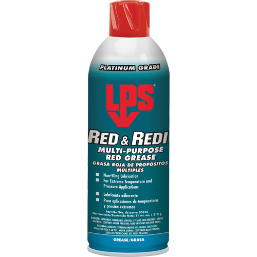 Red & Redi Multi-Purpose Red Grease, 16 oz., Aerosol Can Nuna Depot Inc.