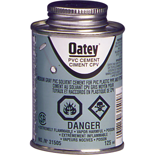 PVC Medium-Duty Cement, 473 ml, Brush-Top Can, Grey Nuna Depot Inc.