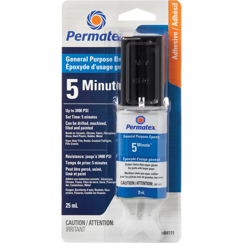 PermaPoxy 5 Minute General Purpose Epoxy, 29.5 ml, Epoxy, Two-Part, Clear Nuna Depot Inc.