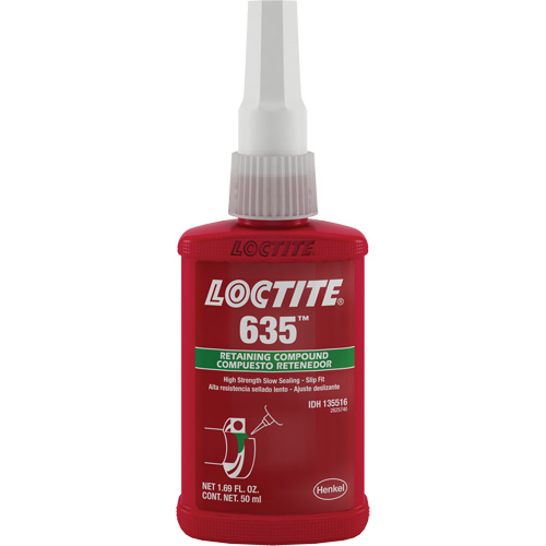 Compos&eacute; de retenue Loctite 635, 50 ml, Bouteille, Vert Nuna Depot Inc.