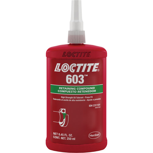 Compos&eacute; de retenue Loctite 603, 250 ml, Bouteille, Vert Nuna Depot Inc.