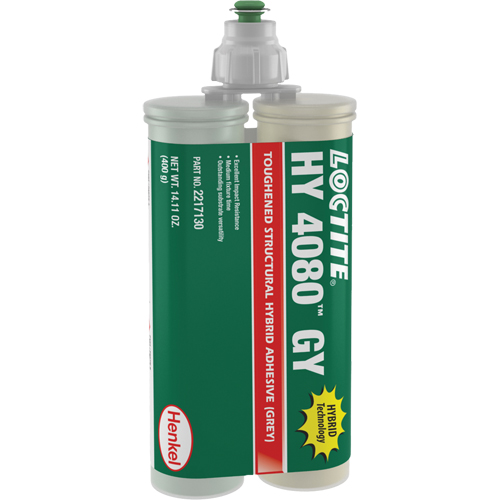 HY 4080 GY Structural Repair Hybrid Adhesive, Two-Part, Dual Cartridge, 400 g, Grey Nuna Depot Inc.