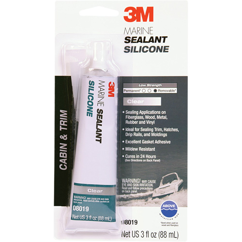 Marine Grade Silicone Sealant, 3 oz., Tube, Clear Nuna Depot Inc.