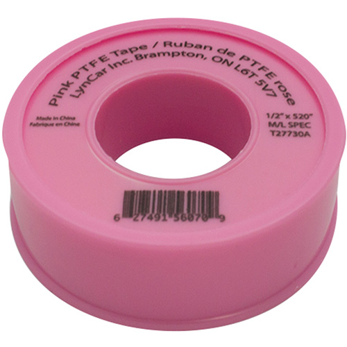 Teflon&reg; Tape, 520" L x 1/2" W, Pink Nuna Depot Inc.