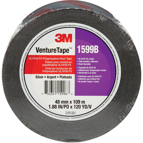Ruban en polypropyl&egrave;ne Venture Tape 1599B, 3 mils, Argent, 48 mm (2") x 109,7 m (359,9') Nuna Depot Inc.