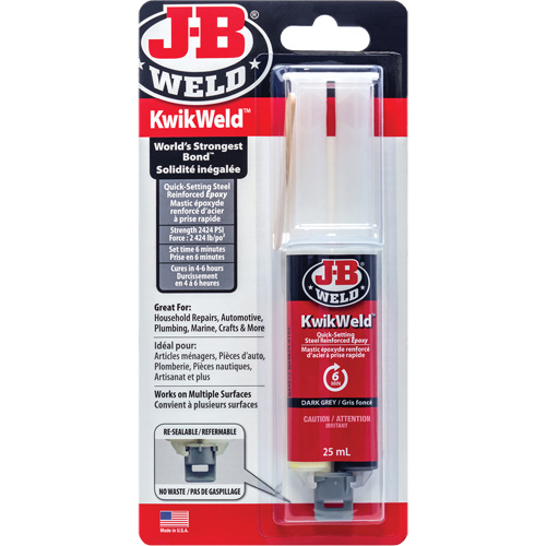 Adh&eacute;sif KwikWeld, 25 ml, Seringue, Deux composants, Gris Nuna Depot Inc.