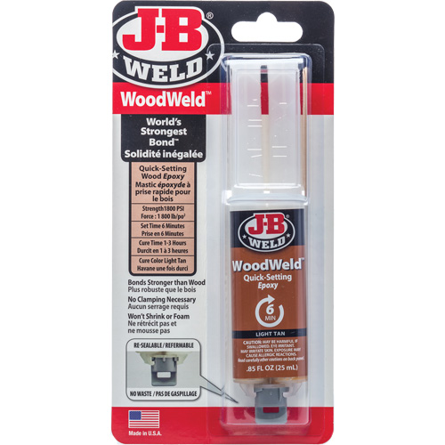 WoodWeld Adhesive, 25 ml, Syringe, Two-Part, Tan Nuna Depot Inc.