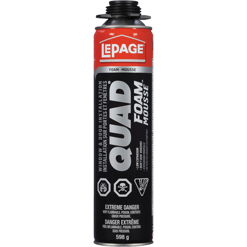 Quad&reg; Foam Window & Door Installation Foam, Aerosol Can, Tan Nuna Depot Inc.