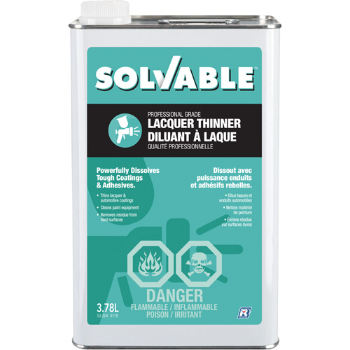 Professional Grade Lacquer Thinner, Rectangular Can, 3.78 L Nuna Depot Inc.