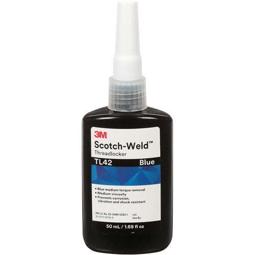Adh&eacute;sif frein-filet TL42 Scotch-Weld, Bleu, Moyen, 50 ml, Bouteille Nuna Depot Inc.