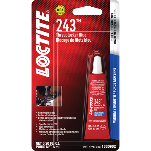 243 Threadlocker, Blue, Medium, 6 ml, Tube Nuna Depot Inc.
