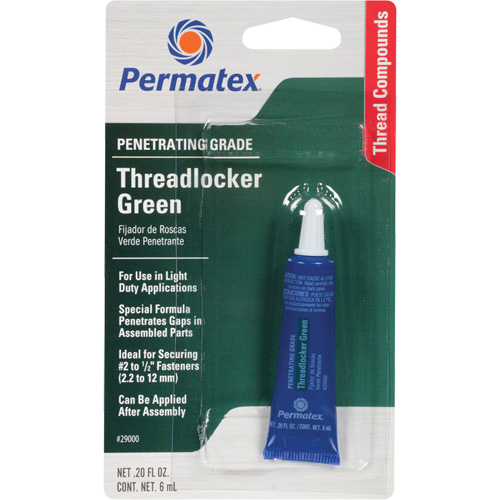 Penetrating Grade Threadlocker, Green, Medium, 6 ml, Tube Nuna Depot Inc.