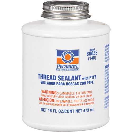 Thread Sealant with PTFE, Brush-Top Can, 473 ml, -54° C - 149° C/-65° F - 300° F Nuna Depot Inc.
