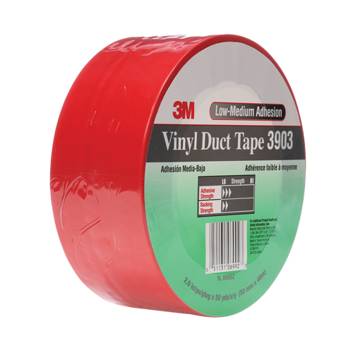 3903 Vinyl Duct Tape, 48 mm (2") W x 46 m (151') L, 6.5 mils, Red Nuna Depot Inc.