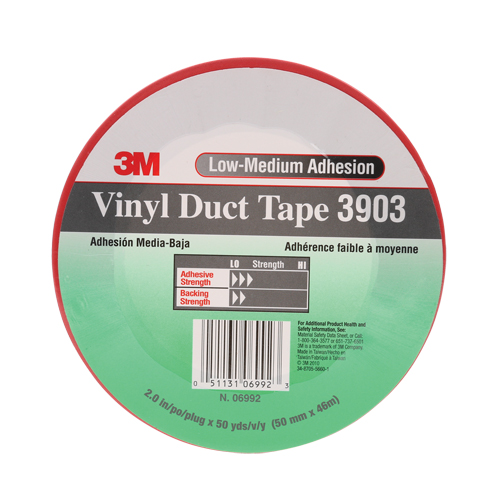 3903 Vinyl Duct Tape, 48 mm (2") W x 46 m (151') L, 6.5 mils, Red Nuna Depot Inc.