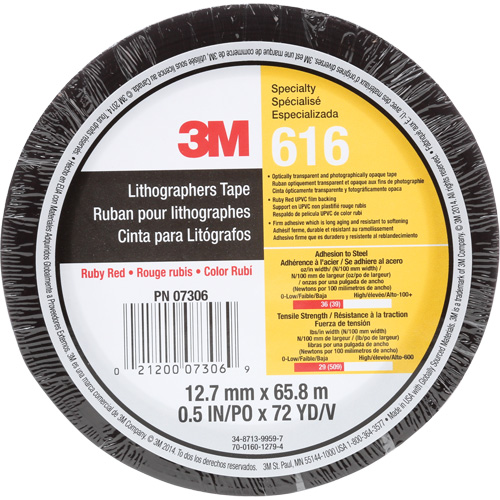 Ruban pour lithographe 616, 12,7 mm (1/2") x 66 m (216'), Rouge Nuna Depot Inc.