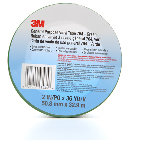 764 General-Purpose Vinyl Tape, 50.8 mm (2") W x 32.9 m (108') L, 5 mils, Green Nuna Depot Inc.