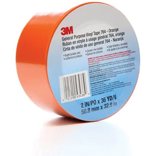 764 General-Purpose Vinyl Tape, 50.8 mm (2") W x 32.9 m (108') L, 5 mils, Orange Nuna Depot Inc.