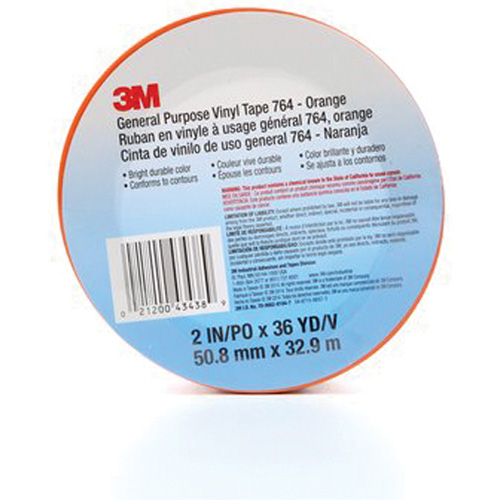 764 General-Purpose Vinyl Tape, 50.8 mm (2") W x 32.9 m (108') L, 5 mils, Orange Nuna Depot Inc.