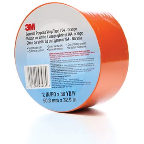 764 General-Purpose Vinyl Tape, 50.8 mm (2") W x 32.9 m (108') L, 5 mils, Orange Nuna Depot Inc.