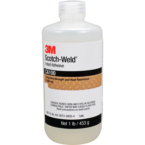 Adh&eacute;sif instantan&eacute; CA100 Scotch-Weld, Blanc cass&eacute;, Bouteille, 1 lb Nuna Depot Inc.