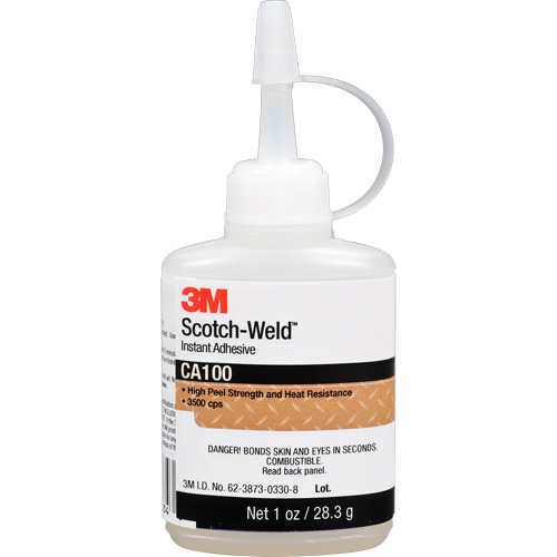 Adh&eacute;sif instantan&eacute; CA100 Scotch-Weld, Blanc cass&eacute;, Bouteille, 1 oz Nuna Depot Inc.