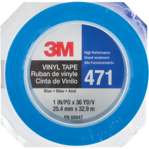 471 Vinyl Tape, 25.4 mm (1") W x 32.9 m (108') L, 5.3 mils, Blue Nuna Depot Inc.