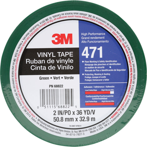 Ruban en vinyle 471, 50,8 mm (2") la x 32,9 m (108') lo, 5,2 mils, Vert Nuna Depot Inc.