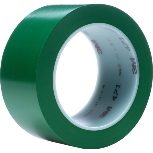471 Vinyl Tape, 76 mm (3") W x 32.9 m (108') L, 5.3 mils, Green Nuna Depot Inc.