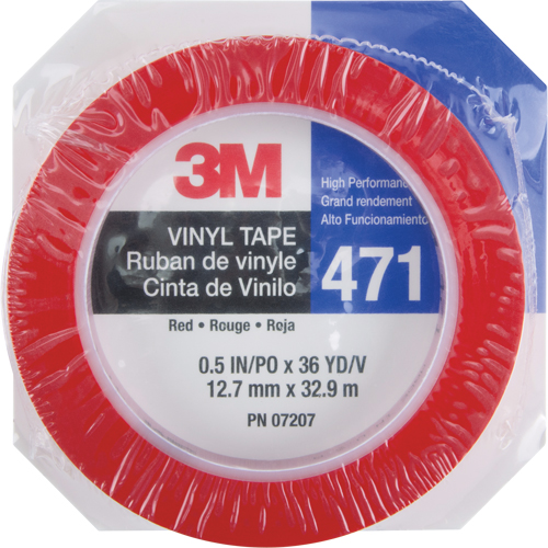 Ruban en vinyle 471, 12 mm (1/2") la x 32,9 m (108') lo, 5,3 mils, Rouge Nuna Depot Inc.