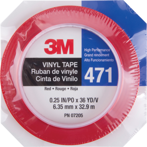 Ruban en vinyle 471, 6 mm (1/4") la x 32,9 m (108') lo, 5,3 mils, Rouge Nuna Depot Inc.