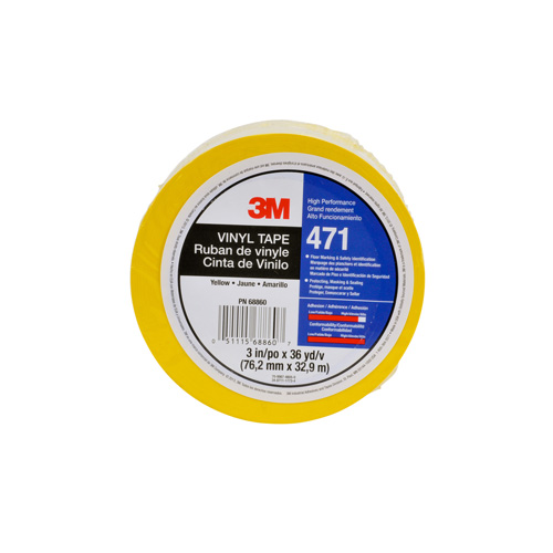 471 Vinyl Tape, 12 mm (1/2") W x 32.9 m (108') L, 5.2 mils, Yellow Nuna Depot Inc.