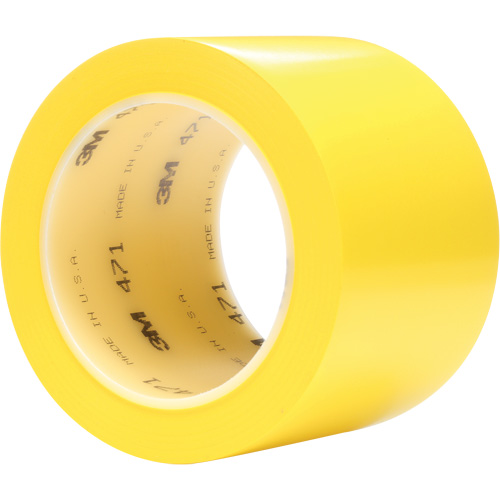 471 Vinyl Tape, 76.2 mm (3") W x 32.9 m (108') L, 5.2 mils, Yellow Nuna Depot Inc.