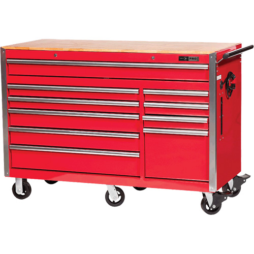 PRC5610 Armoire &agrave; rouleaux s&eacute;rie Pro, 10 tiroirs, 55-9/10" la x 24-1/10" p x 39-7/10" h, Rouge Nuna Depot Inc.