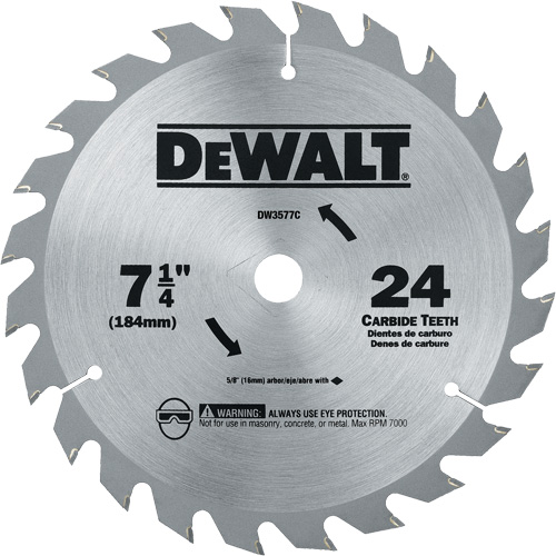 Lame de scie circulaire en carbure, 7-1/4", 24 dents Nuna Depot Inc.