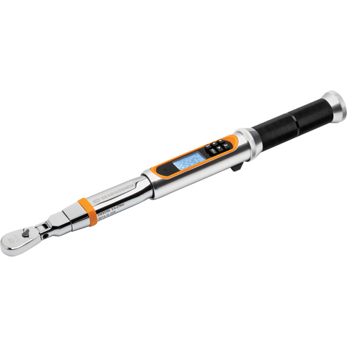 Cl&eacute; dynamom&eacute;trique &agrave; t&ecirc;te flexible 120XP avec angle, &eacute;lectronique, Entraînement 1/4" carr&eacute;, 24 - 240 lb-po Nuna Depot Inc.