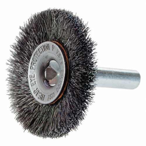 Crimped Wire Wheel Brush with 1/4" Shank, 3" Dia., 0.014" Fill, 1/4" Arbor Nuna Depot Inc.