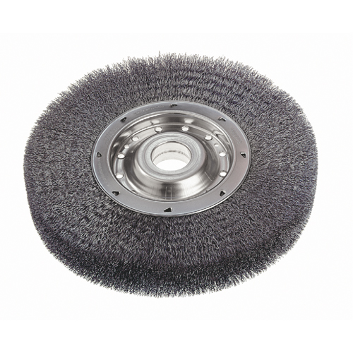 Crimped Wire Wheel Brushes - Wide Face, 6" Dia., 0.0118" Fill, 2" Arbor Nuna Depot Inc.