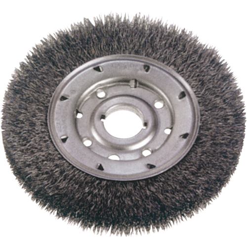 Crimped Wire Wheel Brushes - Narrow Face, 8" Dia., 0.014" Fill, 1-1/4" Arbor Nuna Depot Inc.