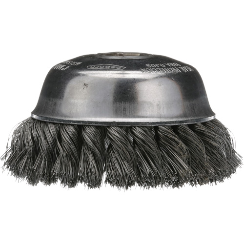 Knotted Cup Brush, 4" Dia. x 5/8"-11 Arbor Nuna Depot Inc.