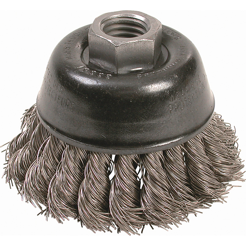 Knot Wire Cup Brushes - High Speed Small Grinder, 2-3/4" Dia. x 5/8"-11 Arbor Nuna Depot Inc.