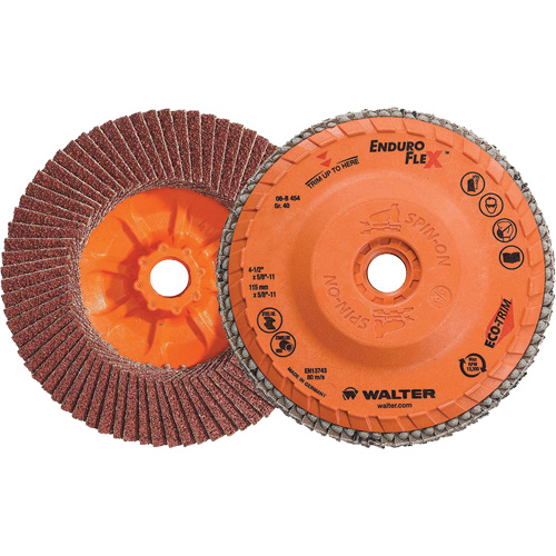 Enduro-Flex Flap Disc, 4-1/2" x 5/8"-11, Type 27, 40 Grit, Zirconia Alumina Nuna Depot Inc.