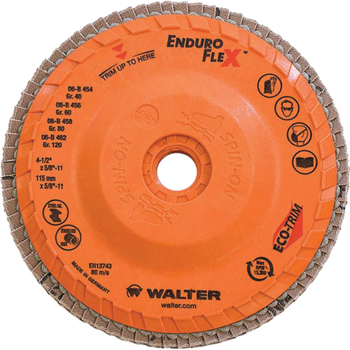 Enduro-Flex Flap Disc, 4-1/2" x 5/8"-11, Type 27, 80 Grit, Zirconia Alumina Nuna Depot Inc.