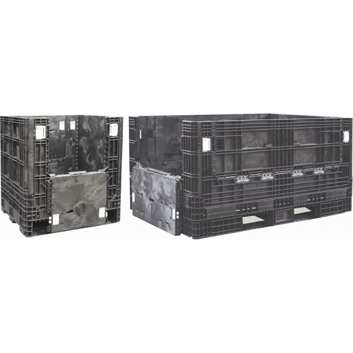 Conteneurs repliables en poly&eacute;thyl&egrave;ne, 48" lo x 45" la x 34" h, Noir Nuna Depot Inc.