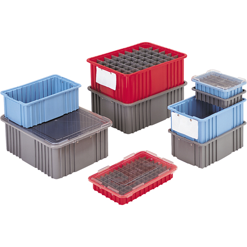 Divider Box&reg; Containers, Polyethylene, 10.8" W x 8.3" D x 2.5" H, Grey Nuna Depot Inc.