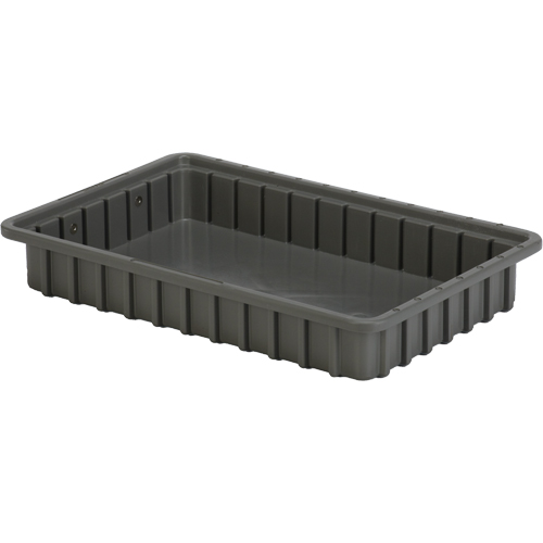 Divider Box&reg; Containers, Polyethylene, 16.5" W x 10.9" D x 2.5" H, Grey Nuna Depot Inc.