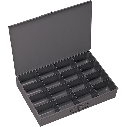 Compartment Scoop Boxes, Steel, 16 Slots, 13-3/8" W x 9-1/4" D x 2" H, Grey Nuna Depot Inc.