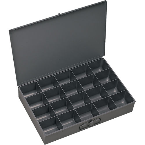 Boîtes &agrave; fond courb&eacute;, Acier, 20 compartiments, 13-3/8" la x 9-1/4" p, 2" h, Gris Nuna Depot Inc.